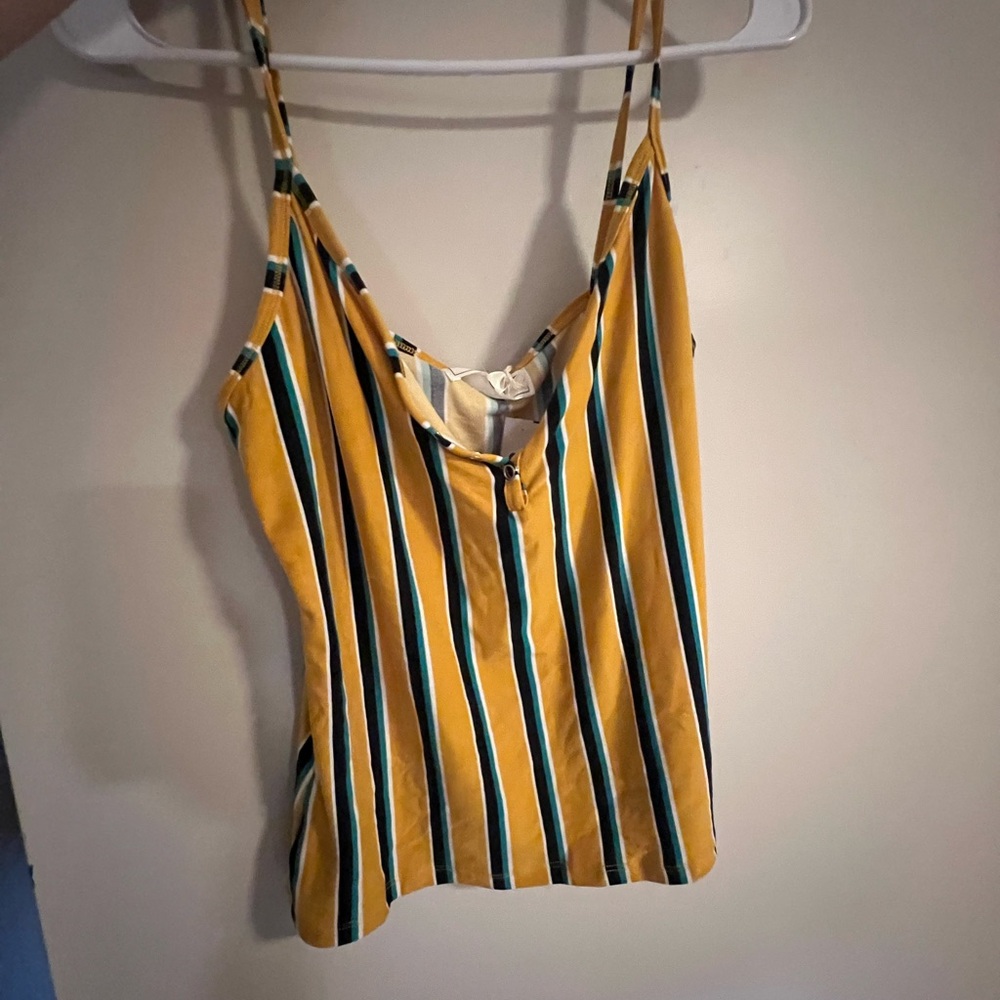 Striped Yellow and Black Women's Top